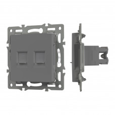 Механизм компьютерной розетки двойной SCT-MPC2-PL-GR (RJ-45, CAT6) (Arlight, -)