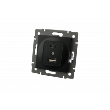 Механизм USB розетки SCT-MUAC-PL-BK-V (5V, 3A, QC4) (Arlight, -)