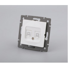 Механизм компьютерной розетки двойной SCT-MPC2-PL-WH-V (RJ-45, CAT6) (Arlight, -)