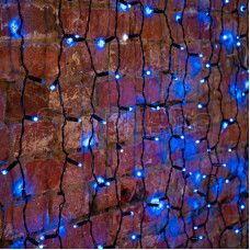 Гирлянда "Светодиодный Дождь" 2х1,5м, эффект мерцания, черный провод, 220В, диоды СИНИЕ