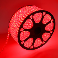 Лента светодиодная 220В, SMD2835, 4,8Вт/м, 60 LED/м, Красный, 10х7мм, 100м, с кабелем питания, IP67 NEON-NIGHT