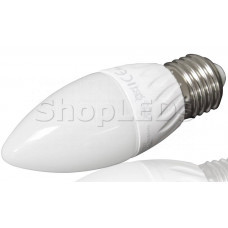 Светодиодная лампа YJ-C37-6W (220V, E27, 6W, 450 lm, свеча) (теплый белый 3000K)