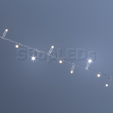 Светодиодная гирлянда VELA 10 м, 100 LED, 220 В, соединяемая, влагозащитный колпачок, теплая белая, мерцающая, прозрачный провод